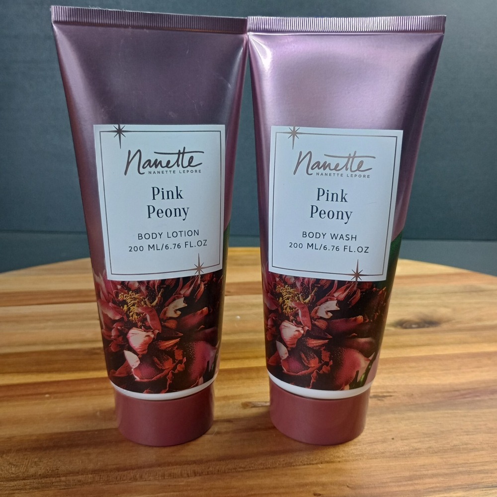 Nanette Lepore Body Lotion Pink Peony Set of 2 6.76 fl oz